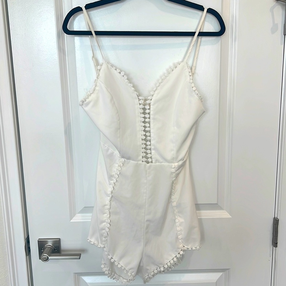 Eyelet Open Back Romper